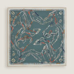Les Chevaux Dechaines scarf 90 ardoise clair
