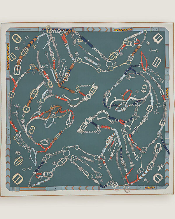 Les Chevaux Dechaines scarf 90 ardoise clair