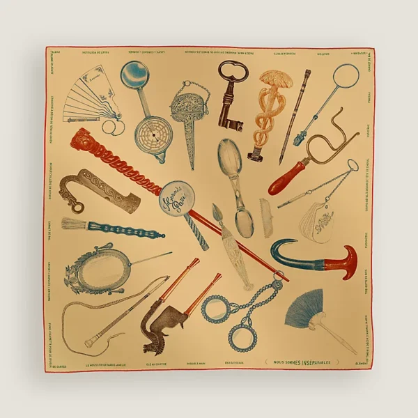 Nous Sommes Inseparables scarf 90 beige doré