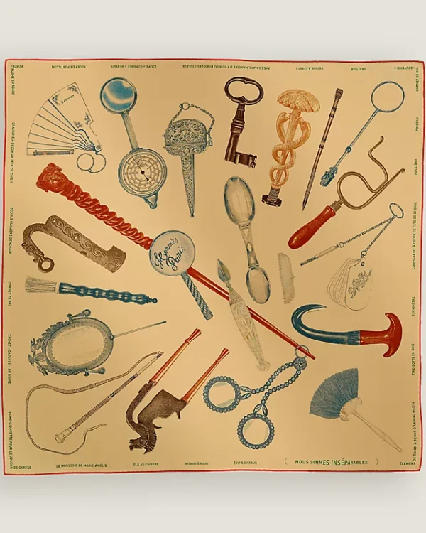 Nous Sommes Inseparables scarf 90 beige doré