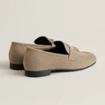 Loafer in suede goatskin with signature Paris buckle Beige - Image 2