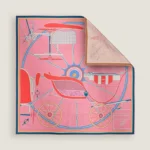 Petit Duc double face scarf 90 rose bonbon