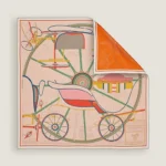 Petit Duc double face scarf 90 rose poudre