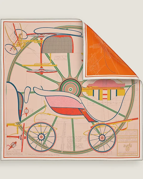 Petit Duc double face scarf 90 rose poudre