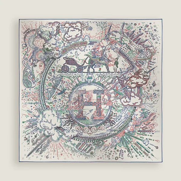 Please Hold The Line scarf 90 blanc