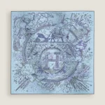 Please Hold The Line scarf 90 bleu ciel