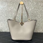 Valentino 0055 GARAVANI Rockstud Small Poudre Leather Tote Bag Gray