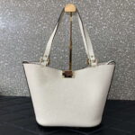 Valentino 0055 GARAVANI Rockstud Small Poudre Leather Tote Bag White - Image 3