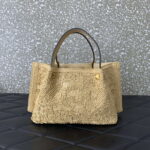 Valentino 0220s Shopping Summer Tote bag in Beige Lace-Effect Raffia Straw - Image 3