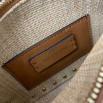 Valentino 03111 Garavani Rockstud Shoulder Bag Raffia - Image 5