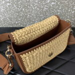 Valentino 0356 Garavani Rockstud VLOGO SIGNATURE Shoulder Bag Raffia - Image 4