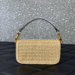 Valentino 5016 Garavani locò raffia shoulder bag White - Image 4