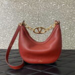 Valentino 6W2P0AK3SNP_I16 Vlogo Signature Mini Hobo Bag In Grainy Calfskin Red