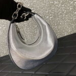 Valentino 6W2P0AK3SNP_I16 Vlogo Signature Mini Hobo Bag In Grainy Calfskin Silver - Image 3
