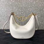 Valentino 6W2P0AK3SNP_I16 Vlogo Signature Mini Hobo Bag In Grainy Calfskin White
