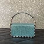 Valentino V3W CRYSTAL SILVER Valentino Locò Foldover Top Small Shoulder Bag Ligth Blue - Image 2