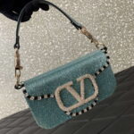 Valentino V3W CRYSTAL SILVER Valentino Locò Foldover Top Small Shoulder Bag Ligth Blue - Image 3