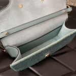 Valentino V3W CRYSTAL SILVER Valentino Locò Foldover Top Small Shoulder Bag Ligth Blue - Image 4