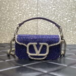 Valentino Locò Foldover Top Small Shoulder Bag Purple