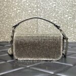 Valentino Locò Foldover Top Small Shoulder Bag Silver - Image 2