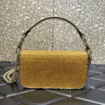 Valentino V3W CRYSTAL SILVER Valentino Locò Foldover Top Small Shoulder Bag Yellow - Image 2