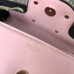 Valentino Star diamond Locò Small Shoulder Bag in Calfskin Pink - Image 5