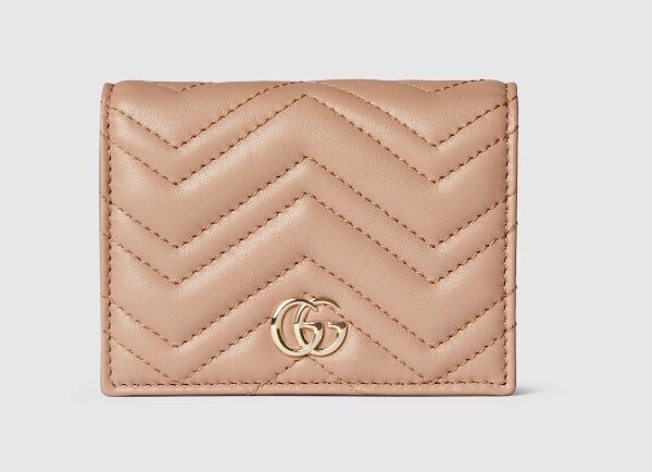 GG Marmont card case wallet Variation pink beige leather