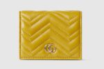 GG Marmont card case wallet Variation mustard yellow leather