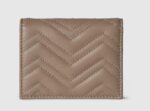 Personalize with initials GG Marmont small wallet Variation taupe leather - Image 3
