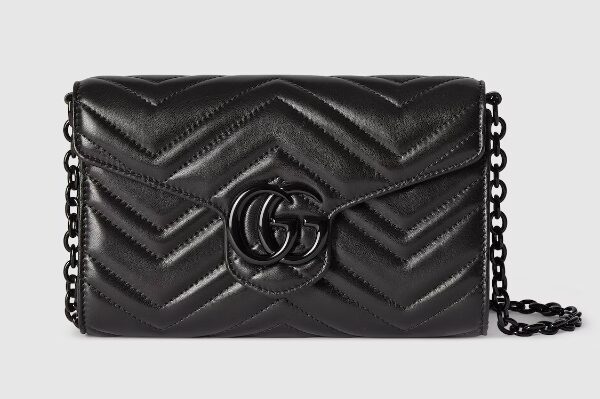 GG Marmont wallet on chain Variation black leather