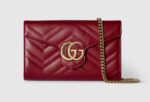 GG Marmont wallet on chain  Variation Rosso Ancora red leather