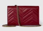 GG Marmont wallet on chain  Variation Rosso Ancora red leather - Image 3