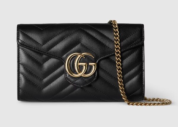 GG Marmont wallet on chain Variation black leather