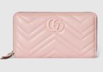 GG Marmont zip around wallet Variation pink leather