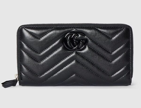 GG Marmont zip around wallet Variation black leather