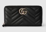 GG Marmont zip around wallet Variation black leather