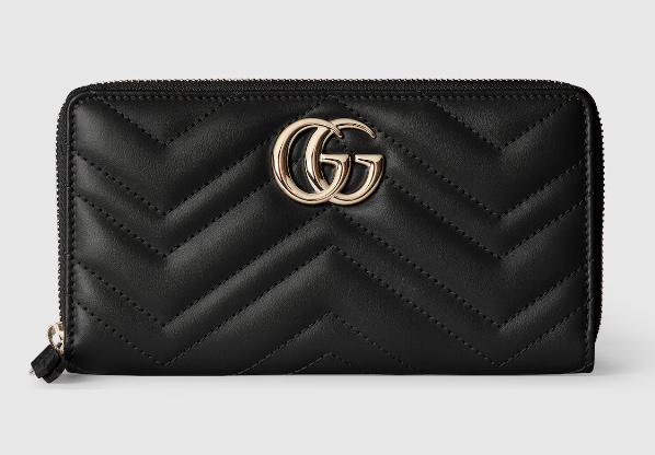 GG Marmont zip around wallet Variation black leather