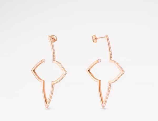 Q06969 Ombre Blossom XL Hoops Pink Gold and Diamonds