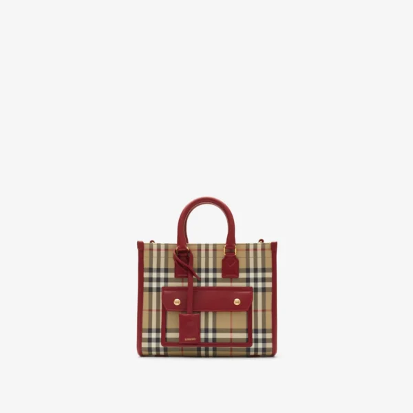 Mini Freya Tote Archive beige ruby red