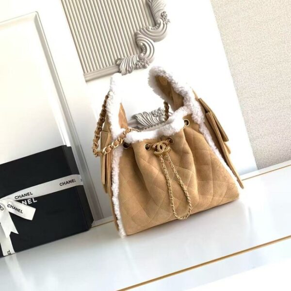 CHANEL 25 Handbag AS5293 Suede Calfskin brown
