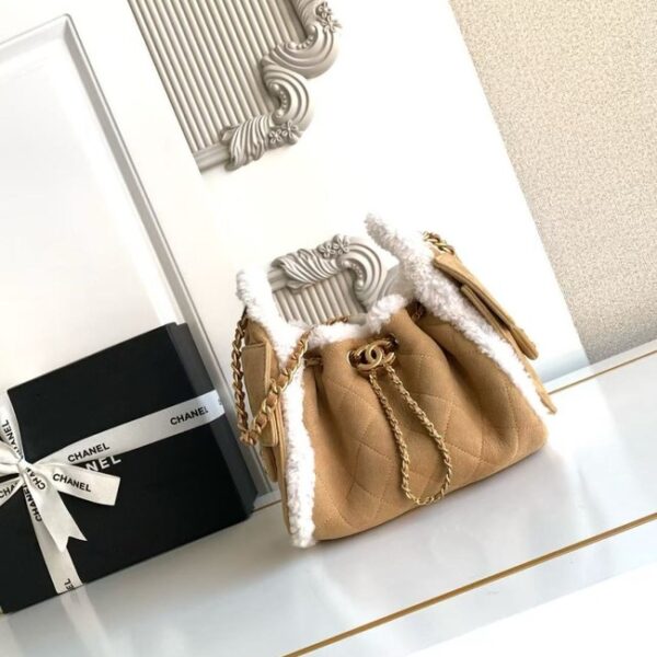 CHANEL 25 Handbag mini AS5631 Suede Calfskin brown