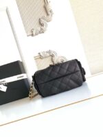 CHANEL 25 Mini Handbag AS5631 Crumpled Shearling Sheepskin black - Image 5
