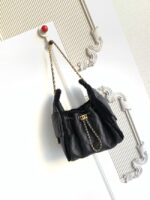 CHANEL 25 SMALL HANDBAG Crumpled Shearling Sheepskin AS5293 black - Image 3