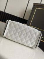 CHANEL 25 Small Handbag Printed Fabric AS5293 white - Image 2