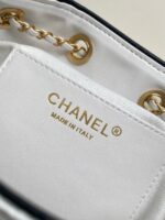 CHANEL 25 Small Handbag Printed Fabric AS5293 white - Image 5