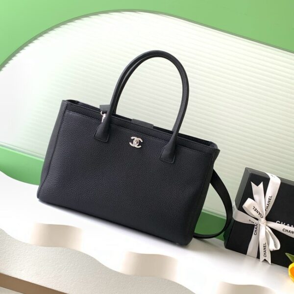 CHANEL Medium Tote Bag AS2157 black&Silver-Tone Metal