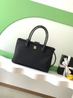 CHANEL Medium Tote Bag AS2157 black&gold-Tone Metal