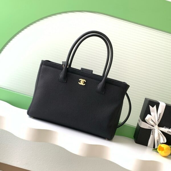 CHANEL Medium Tote Bag AS2157 black&gold-Tone Metal