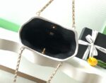 CHANEL Small Tote Braided Raffia AS6015 Black & White - Image 2