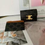 Celine SMALL FLAP WALLET TRIOMPHE IN TRIOMPHE CANVAS 10L653 brown - Image 4